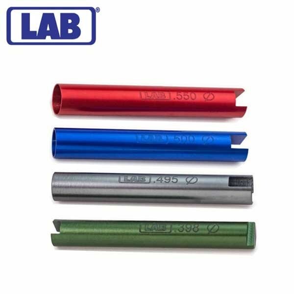 Set of 4 Anodized Aluminum Followers Color Coded Laser Engraved Diameters .550, .500, .495, .398